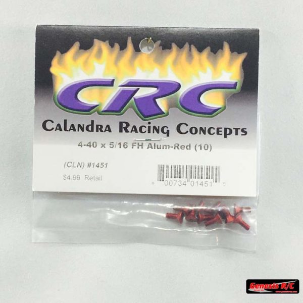 CRC 1451 - 5/16" x 4-40 Red Alum Flat Head (10)