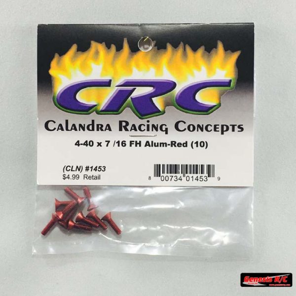 CRC 1453 - 4-40 x 7/16 Red Alum FH screw (10)