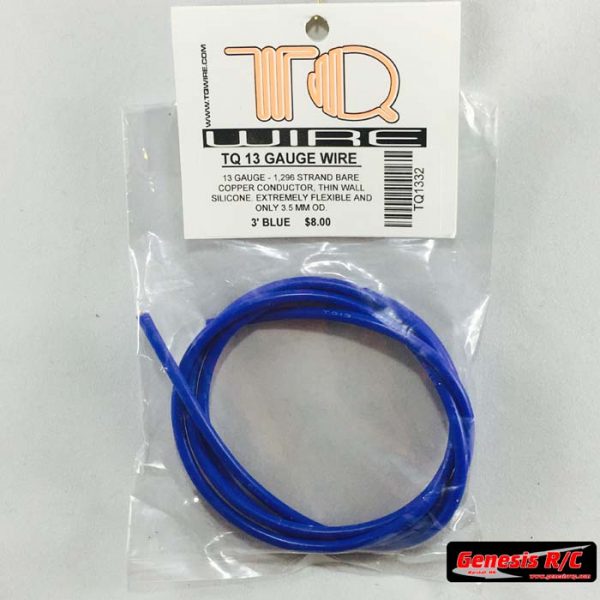 TQ Racing 1332 - 3' 13ga wire Blue