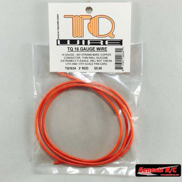 TQ Racing 1634 - 16 Gauge Wire 3' Red