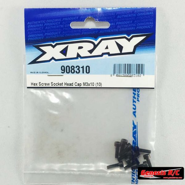 Xray 908310 - HEX SCREW SOCKET HEAD CAP M3x10  (10)