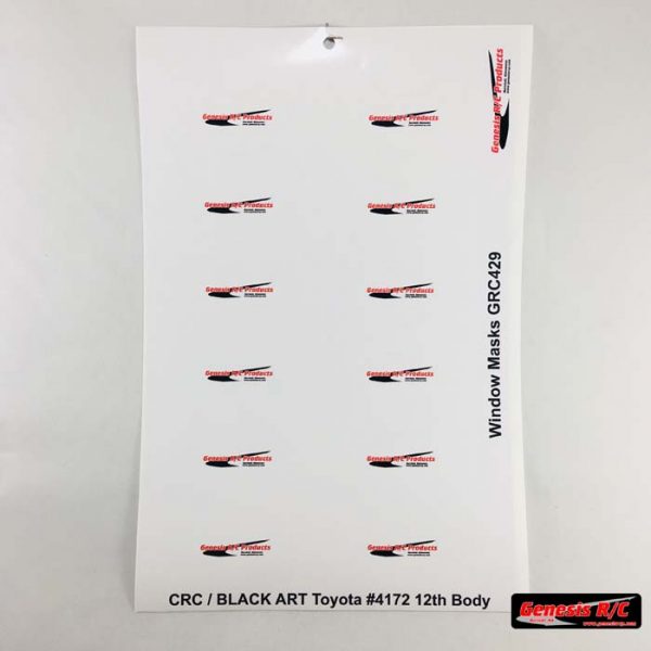 Genesis R/C GRC429 - CRC/Black Art Toyota #4172 12th Body Masks (12)