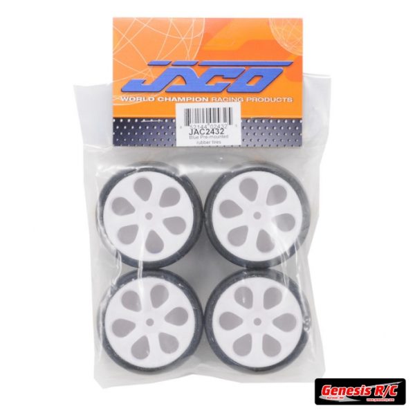 JACO JAC2432 - Jaco Blue Pre-Mounted Touring Car Carpet Tires