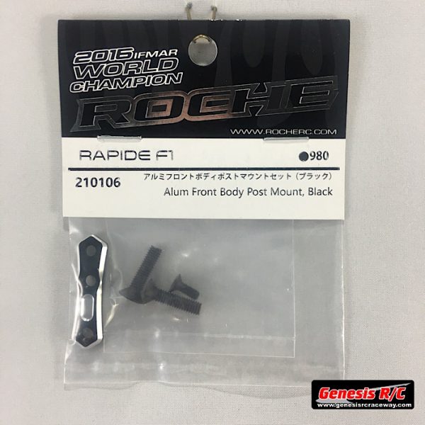 Roche 210106 - Rapide F1 Aluminium Front Body Post Mount Set, Black