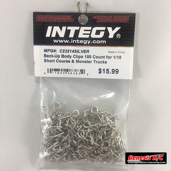 Integy C23214S - Silver Bent-Up Body Clipsx100