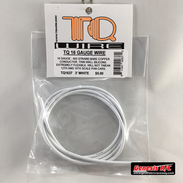 TQ Racing 1637 - 16 Gauge Wire 3' White
