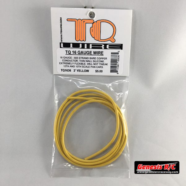 TQ Racing 1636 - 16 Gauge Wire 3' Yellow