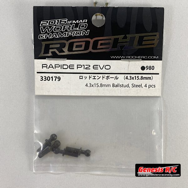 Roche 330179 - 4.3x15.8mm Ballstud, Steel, 4 pcs