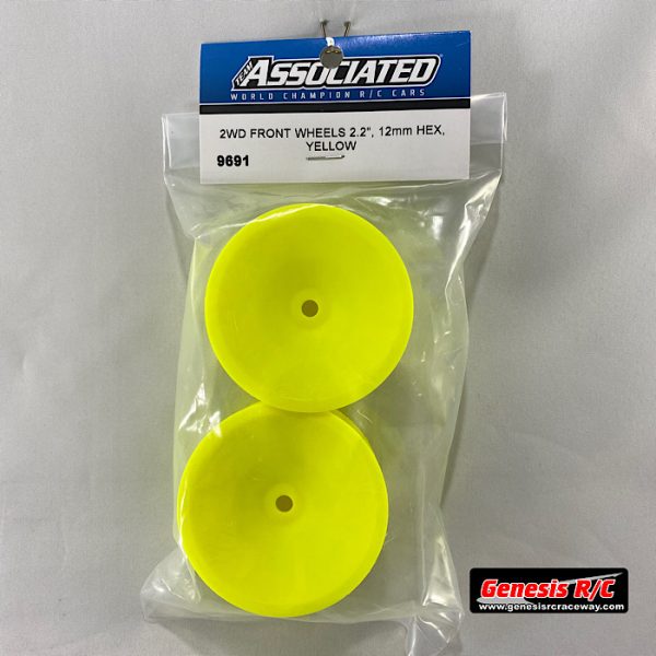 Associated Electronics 9691 - Team Associated 12mm Hex 2.2 Front Buggy Wheels (2) (B6) (Yellow)
