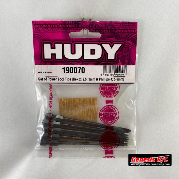 Hudy 190070 - SET OF POWER TOOL TIPS 2.0, 2.5, 3.00MM + 4.0, 5.8 PHILLIPS