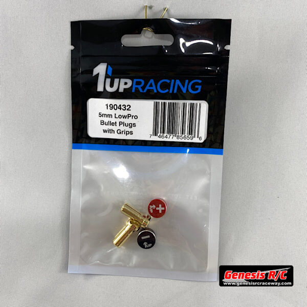 1Up 190432 - LowPro Bullet Plugs w/Grips 5mm Red/Black