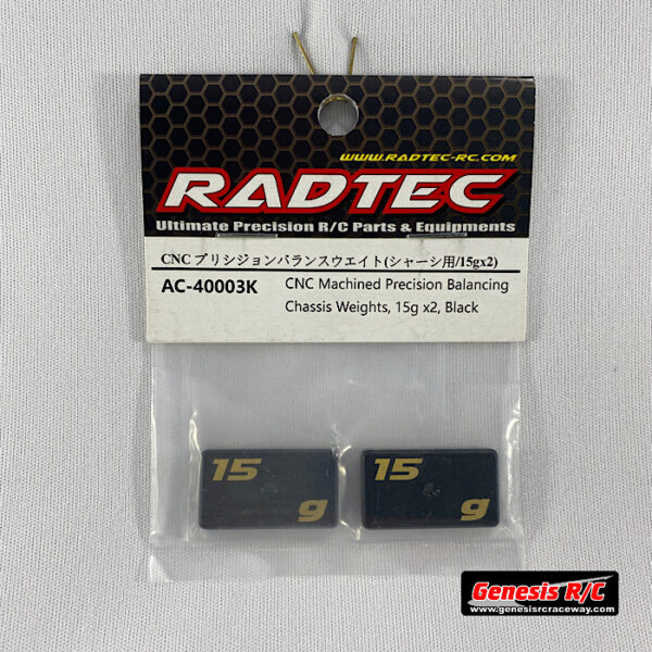 Radtec AC-40003K - Radtec CNC Machined Prescision Balancing Chassis Weights 15g x2 (Black)