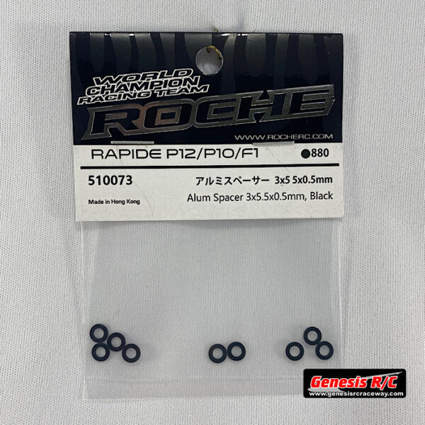 Roche 510073 - Aluminium Spacer 3x5.5x0.5mm, Black, 10 pcs