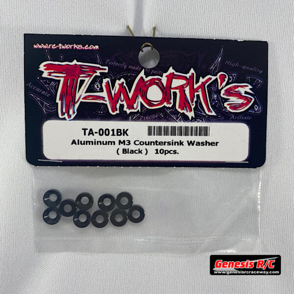 T-Work's TWKTA-001BK - Aluminum M3 Countersink Washer (Black x10)