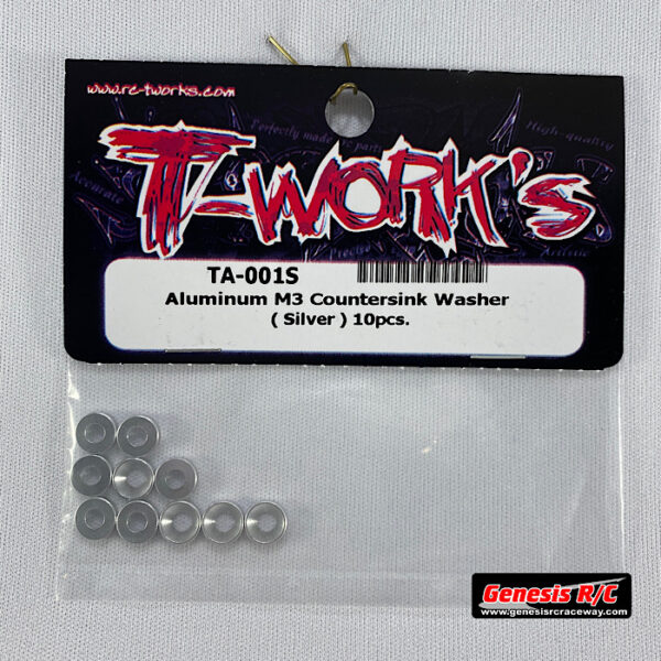 T-Work's TWKTA-001S - Aluminum M3 Countersink Washer ( Silver x10)