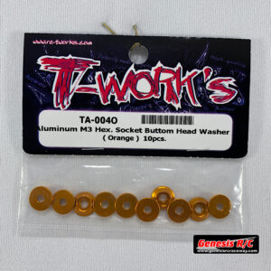 T-Work's TWKTA-004O - Aluminum M3 Hex Socket Buttom Head Washer (Orange x10)