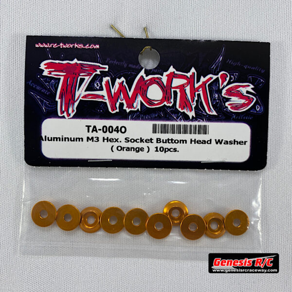 T-Work's TWKTA-004O - Aluminum M3 Hex Socket Buttom Head Washer (Orange x10)