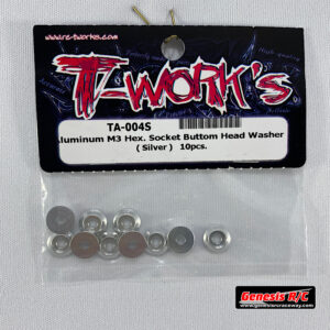 T-Work's TWKTA-004S - Aluminum M3 Hex Socket Buttom Head Washer (Silver x10)