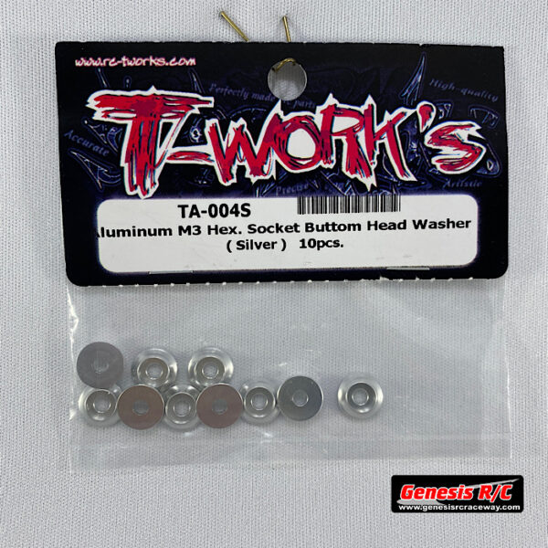 T-Work's TWKTA-004S - Aluminum M3 Hex Socket Buttom Head Washer (Silver x10)