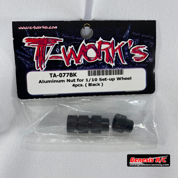 T-Work's TWKTA-077BK - Aluminum Nut for 1/10 Set-up Wheel 4pcs. (Black)
