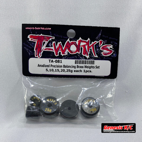 T-Work's TWKTA-081 - Anodized Precision Balancing Brass Weights Set 5,10,15,20,25g each 1pcs.