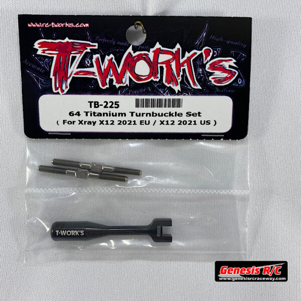 T-Work's TWKTB-225 - 64 Titanium Turnbuckle Set (Xray X12)