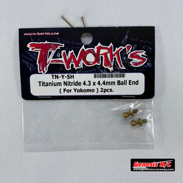T-Work's TWKTN-Y-SH - Titanium Nitride 4.3 x 4.4mm Ball End (Yokomo x2)