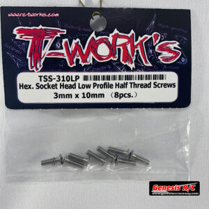 T-Work's TWKTSS-310LP - 3mm x 10mm  Hex Socket Head Low Profile Half Thread Screws (x10)