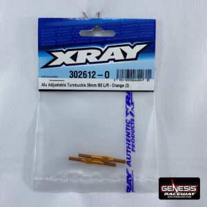 XRAY 302612O - ALU ADJ. TURNBUCKLE M3 L/R 39MM-ORANGE-SWISS 7075 T6 (2)