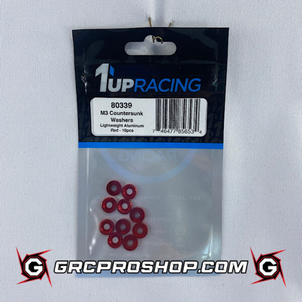 1Up 80339 - M3 Countersunk Washers - Red - 10pcs