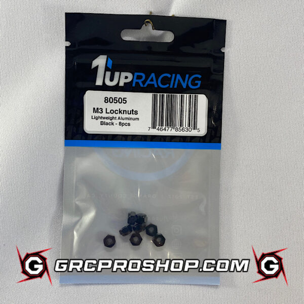1Up 80505 - M3 Premium Aluminum Locknuts - Black - 8pcs