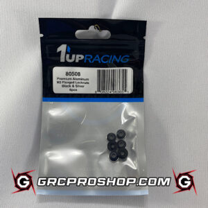 1Up 80508 - M3 Flanged Premium Aluminum Locknuts - Black & Bling - 6pcs