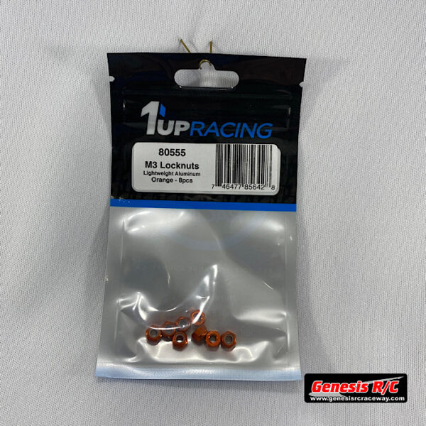 1Up 80555 - M3 Aluminum Locknuts - Orange - 8pcs