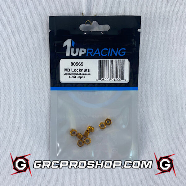 1Up 80565 - M3 Aluminum Locknuts - Gold - 8pcs