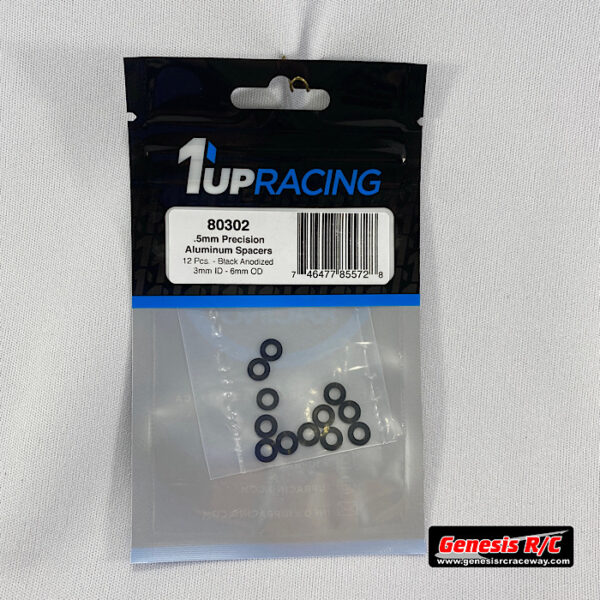 1Up 80302 - 3x6x0.5mm Precision Aluminum Shims - Black - 12pcs