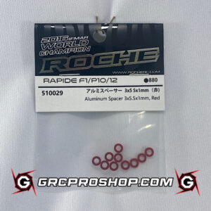 RHE510029 - Aluminum Spacer 3x5.5x1mm, Red
