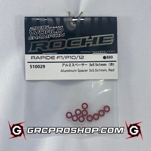 RHE510029 - Aluminum Spacer 3x5.5x1mm, Red