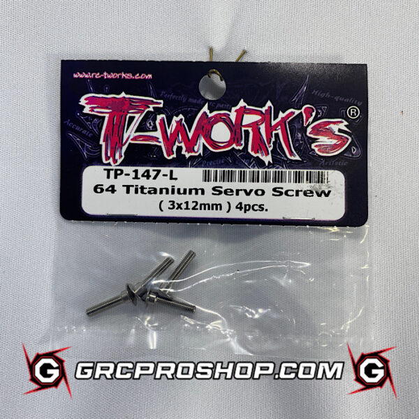T-Work's TWKTP-147-L - 64 Titanium Servo Screw (3mmx12mm)