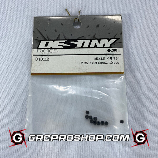 Destiny USA D10112 - M3x2.5 Set Screw, 10 pcs