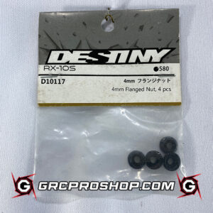 Destiny USA D10117 - 4mm Flanged Nut, 4 pcs