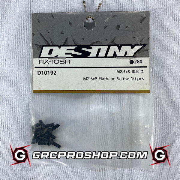 Destiny USA D10192  - M2.5x8 Flathead Screw, 10 pcs