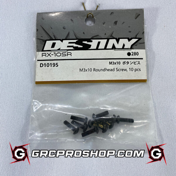 Destiny USA D10195 - M3x10 Roundhead Screw, 10 pcs