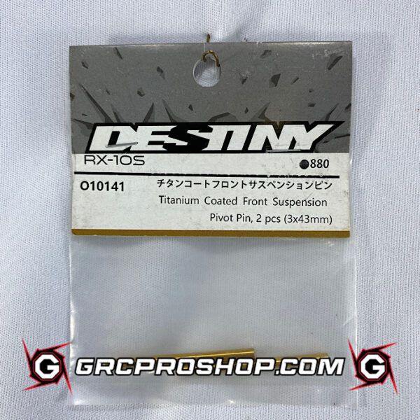 Destiny USA O10141 - Titanium Coated Front Suspension Pivot Pin, 2pcs (3x43mm)