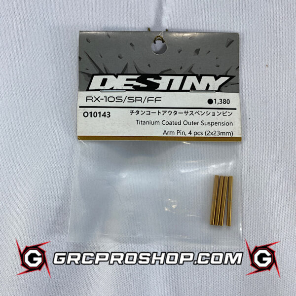Destiny USA O10143 - Titanium Coated Outer Suspension Arm Pin, 4pcs (2x23mm)