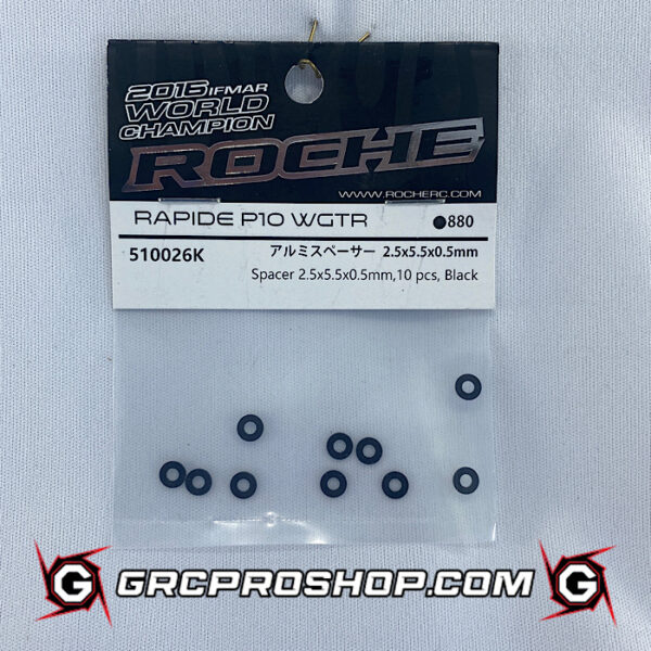 Roche RHE510026K - Aluminum Spacer 2.5x5x0.5mm, 10 pcs, Black