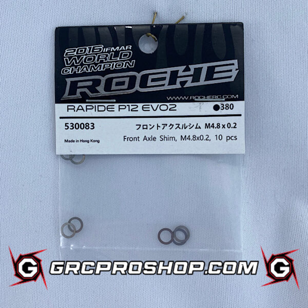 Roche RHE530083 Front Axle Shim, M4.8x0.2, 10 pcs Genesis RC Raceway