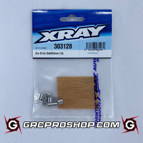 XRAY XRA303128 - ALU SHIM 3x6x6.0MM (10)