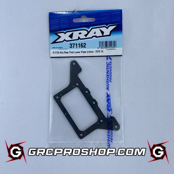 XRAY XRA371162 - X12'23 ALU REAR POD LOWER PLATE 2.0MM - 7075 T6