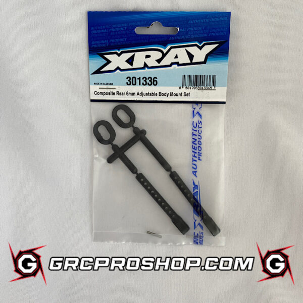 XRAY - XRA301336 - COMPOSITE REAR 6MM ADJUSTABLE BODY MOUNT SET