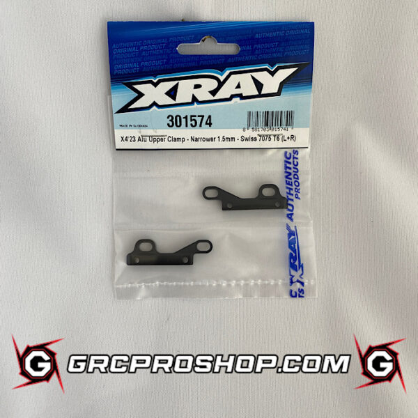 XRAY - XRA301574 - X4'23 ALU UPPER CLAMP - NARROWER 1.5MM - SWISS 7075 T6 (L+R)